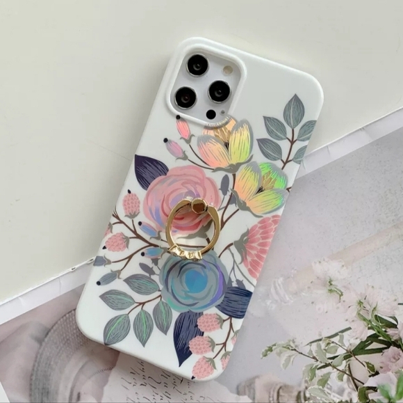 Floral case for iPhone 15, iPhone 14, iPhone 13 Pro iPhone 13 Case Ring Holder - Picture 1 of 4